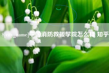 长宁中国消防救援学院怎么样 知乎