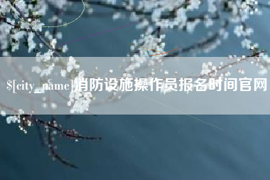 长宁消防设施操作员报名时间官网