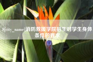 长宁消防救援学院招生对学生身体条件的要求
