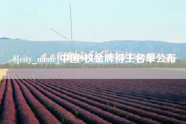 长宁中国9枚金牌得主名单公布