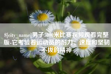 长宁男子5000米比赛视频观看完整版-它考验着运动员的耐力、速度和坚韧不拔的精神