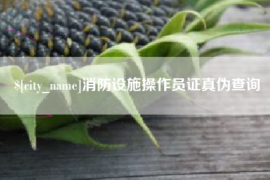 长宁消防设施操作员证真伪查询