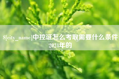 长宁中控证怎么考取需要什么条件2024年的