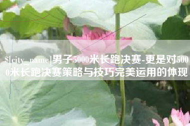 长宁男子5000米长跑决赛-更是对5000米长跑决赛策略与技巧完美运用的体现